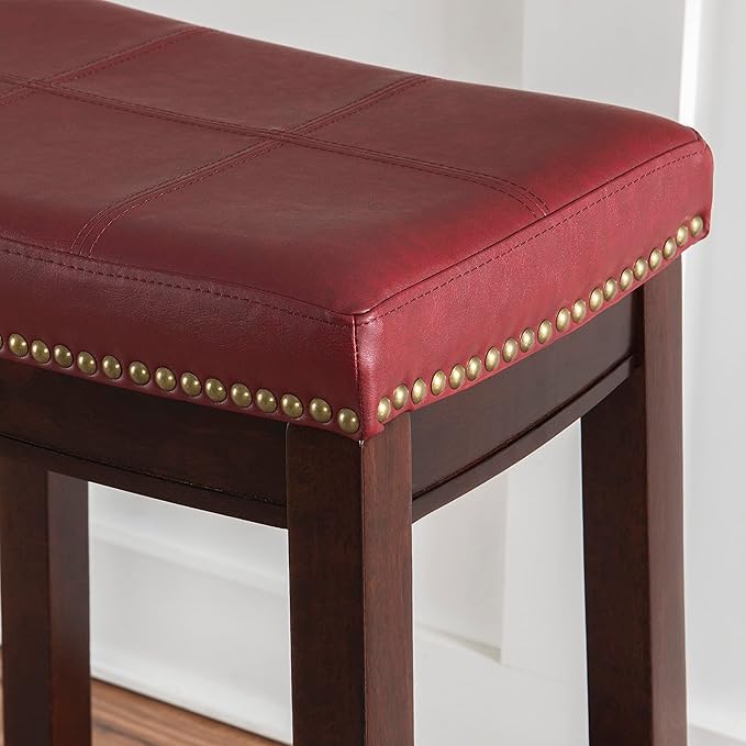 Linon Claridge Red Counter Stool, 26" x 18" x 12.75"