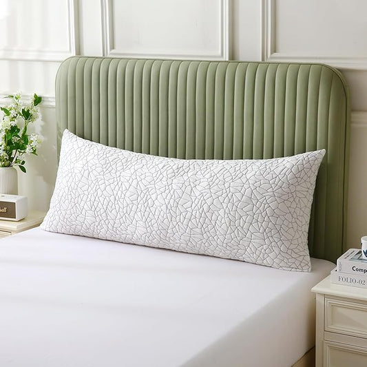 BPC Premium Rayon Derived from Bamboo Firm Body Pillow - Hypoallergenic Shredded Memory Foam Body Pillow with Removable Cover Long Pillow for Side Stomach and Back Sleepers, CertiPUR-US