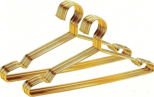 20 Pack Gold Hangers, Clothes Hangers for Closet Ultra Slim Metal Hangars Space Saving Coat Hanger, Heavy Duty Stainless Steel Suit Hanger for Adult Kids Golden Decor Home Essentials