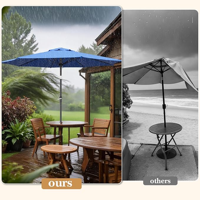 Sannwsg Outdoor Patio Umbrella,Table Umbrella with Push Button Tilt and Crank,Market Umbrella with 8 Sturdy Ribs,Yard Umbrella