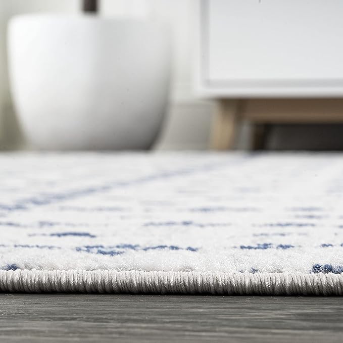 JONATHAN Y Boho Vintage Diamond Cream/Navy Runner Rug 2X8 ft, Moroccan Hype for Living Room, Bedroom, Kitchen, Office, Easy-Cleaning, High Traffic, Pet-Friendly, Non-Shedding (MOH101F-28)