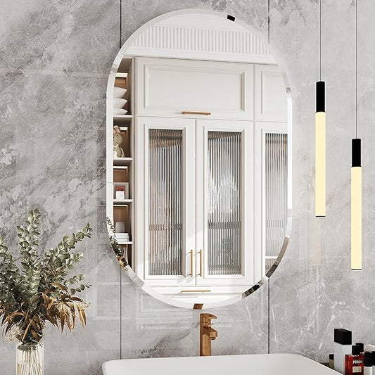22x38 Frameless Mirror,Oval Mirror,Beveled Bathroom Mirrors for Bathroom,espejos para baños,Oval Mirrors for Wall