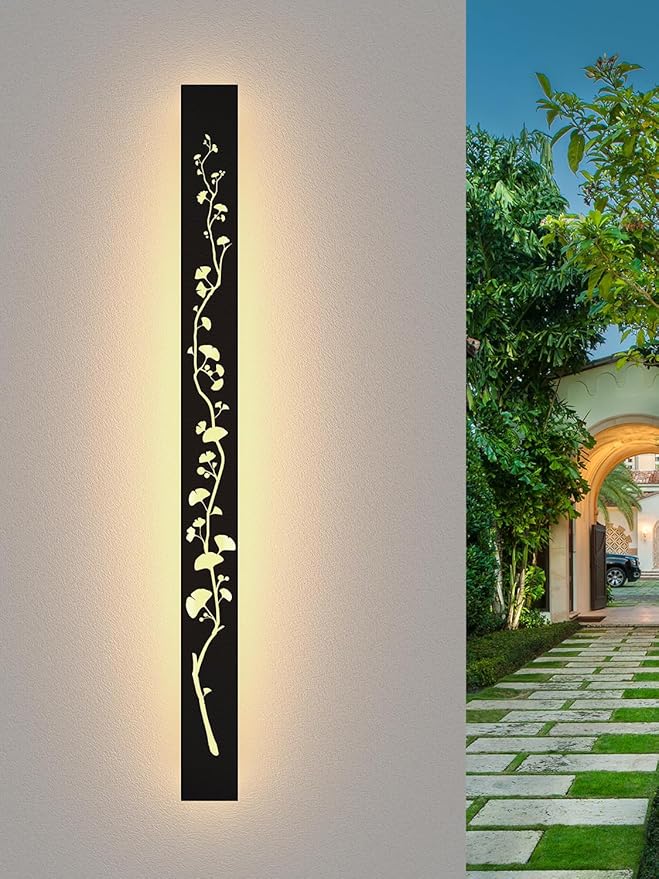 Modern Outdoor Wall Lights 39.4inch LED Long Wall Sconce 3000K Exterior Light Fixture Porch Lights 32W Exterior Lighting Fixtures for Patio Balcony Terrace Garden