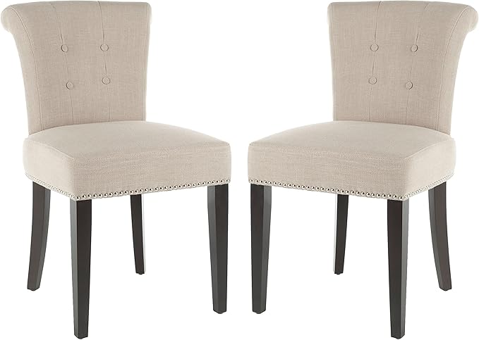 Safavieh Mercer Collection Matthew Beige Linen Dining Chair, Set of 2