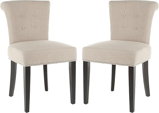 Safavieh Mercer Collection Matthew Beige Linen Dining Chair, Set of 2