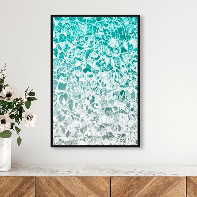 The Oliver Gal Artist Co. Nautical and Coastal Wall Art Framed Canvas Prints 'Clear Aqua Waters' Coastal