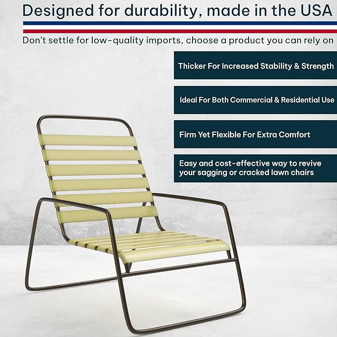 KOMORAX 2 Inch Wide, 50ft Long Vinyl Strap - Replacement Straps for Patio Chairs - Vinyl Strapping for Patio Furniture Repair - Durable Seat Repair Kit for Lawn Chairs, Outdoor Furniture (Driftwood)