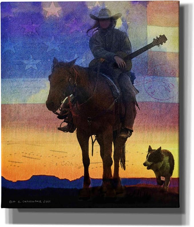 Epic Graffiti 'American Cowgirl' by Chris Vest, Canvas Wall Art, 26"x30"