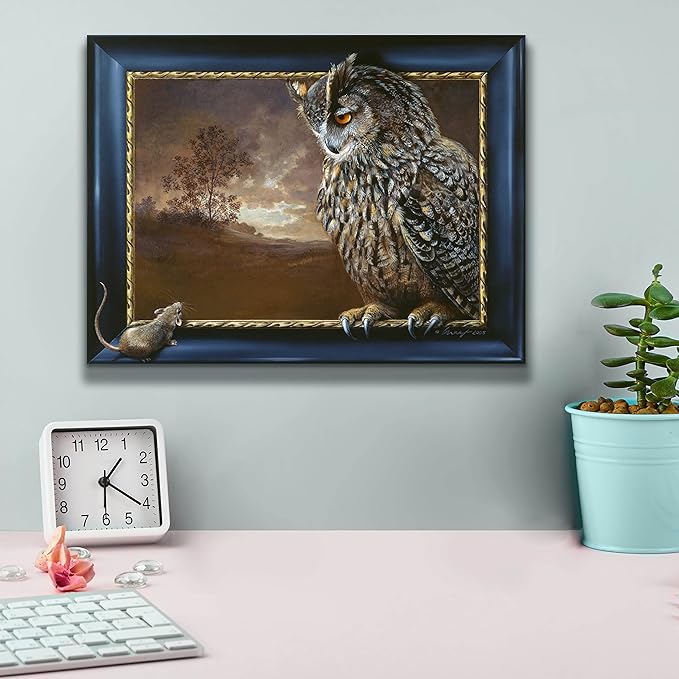 Epic Graffiti 'Eagle Owl and Mouse' by Harro Maass, Canvas Wall Art, 16"x12"