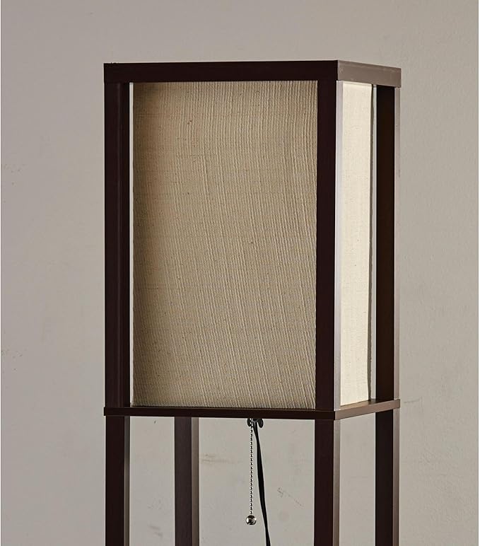 Adesso 3138-01 Wright 63 In. Floor Lamp - Smart Switch Compatible Light Fixtures with Two Storage Shelves. Lighting Accessories , Black