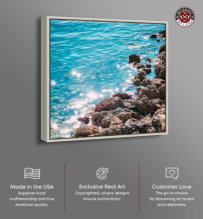 Italian Summer Landscape Photography Canvas Wall Art by Notoriart, Silver Floater Frame, 30"x30"