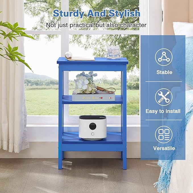 VECELO Modern Nightstands X-Design Side End Table Night Stand with Storage Shelf for Bedroom,Living Room,