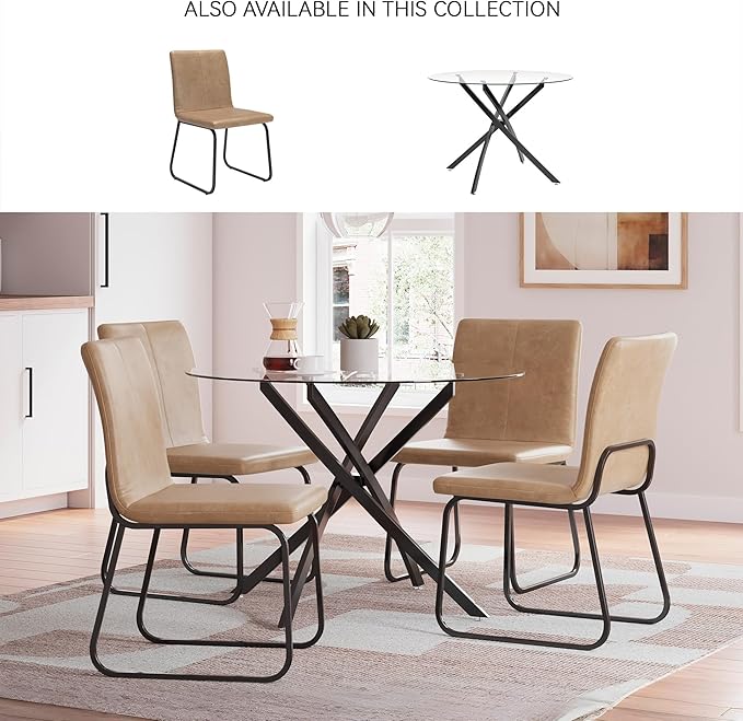 Signature Design by Ashley Pharwynn Casual Dining Table, Clear & Black