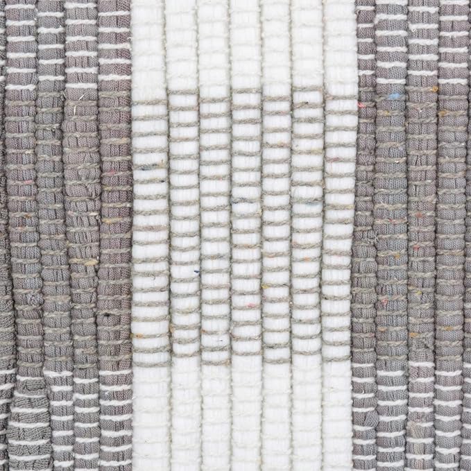 DII Buffalo Check Rug Collection, Hand Dyed Reversible Chindi Rug, 26x40, Gray