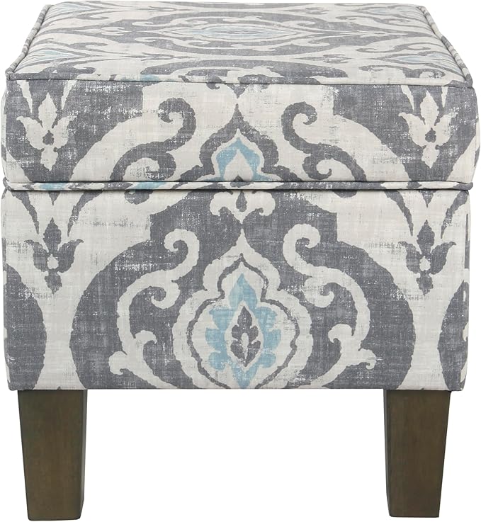 Spatial Order Home Decor | Dinah Collection Modern Storage Ottoman | Ottoman with Storage for Living Room & Bedroom(Blue Slate)