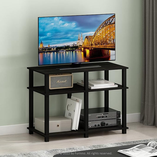 Furinno Romain Turn-N-Tube Stand for TV up to 40 Inch, 40-Inch, Espresso/Black