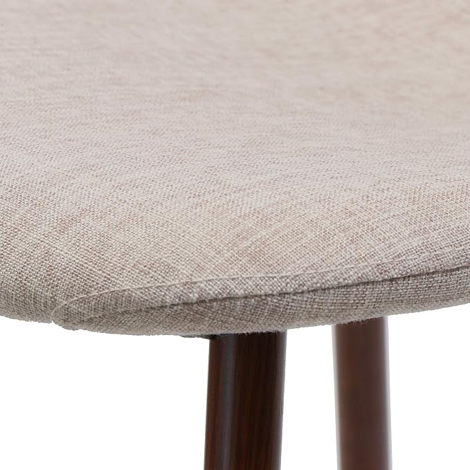 GDFStudio Great Deal Furniture Mid Century Wheat Fabric Dining Chairs with Dark Walnut Wood Finished Legs (Set of 2)