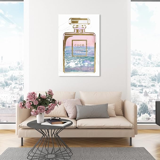 Oliver Gal Fashion and Glam Wall Art Canvas Prints 'Blush Ocean Spray Perfume' Perfumes