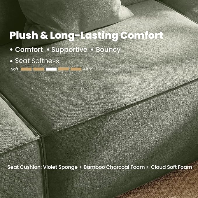 53" Power Reclining Chair, Modern Recliner Sofa for Living Room or Bedroom, Performance Fabric Seats with Pillows, Mid Century Modern Chair, Pet Friendly, Green