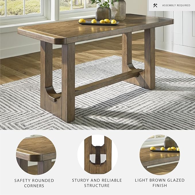 Signature Design by Ashley Cabalynn Modern Counter Height Dining Table, Dark Brown