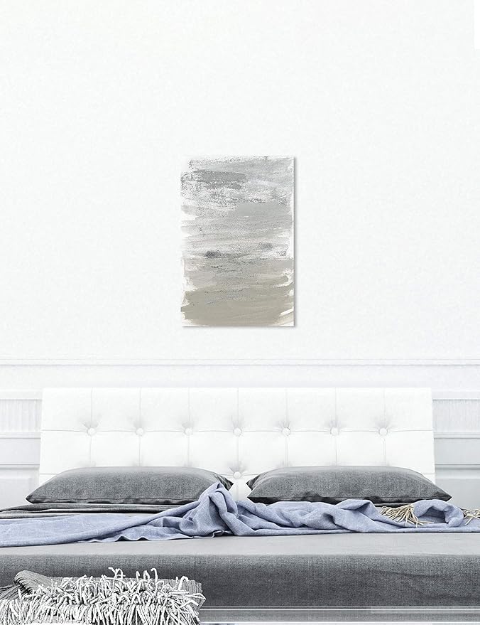 The Oliver Gal Artist Co. Oliver Gal 'Silver Storm' Gray Abstract Wall Art Print Premium Canvas 24" x 36"