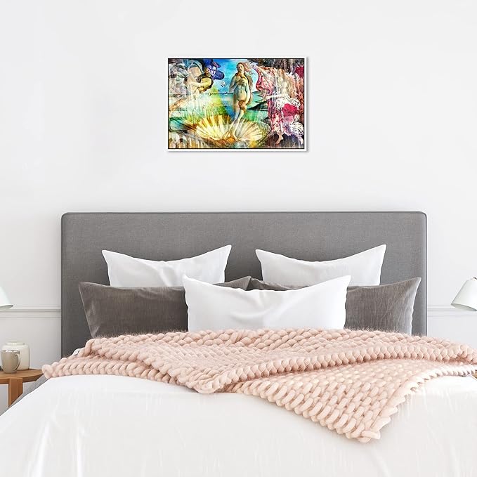 The Oliver Gal Artist Co. Spiritual and Religious Wall Art Framed Canvas Prints 'Birth of Venus - Botticelli' Zodiac