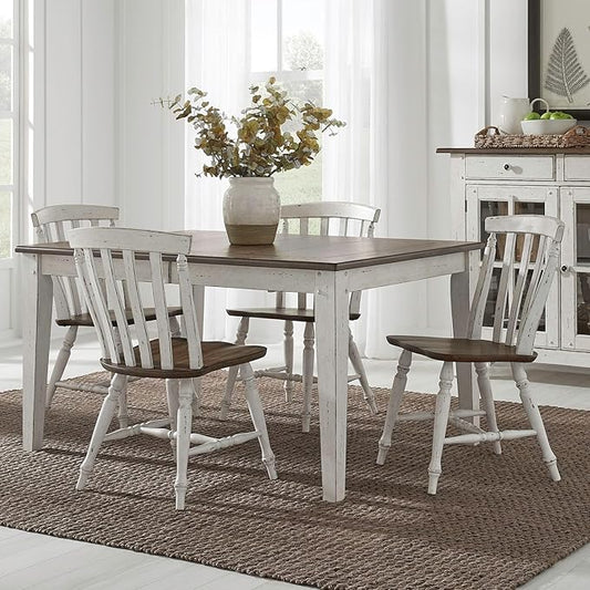 Liberty Furniture Al Fresco 5 Piece Rectangular Table Set with 4 Dining Chairs - Graphite & Whitestone