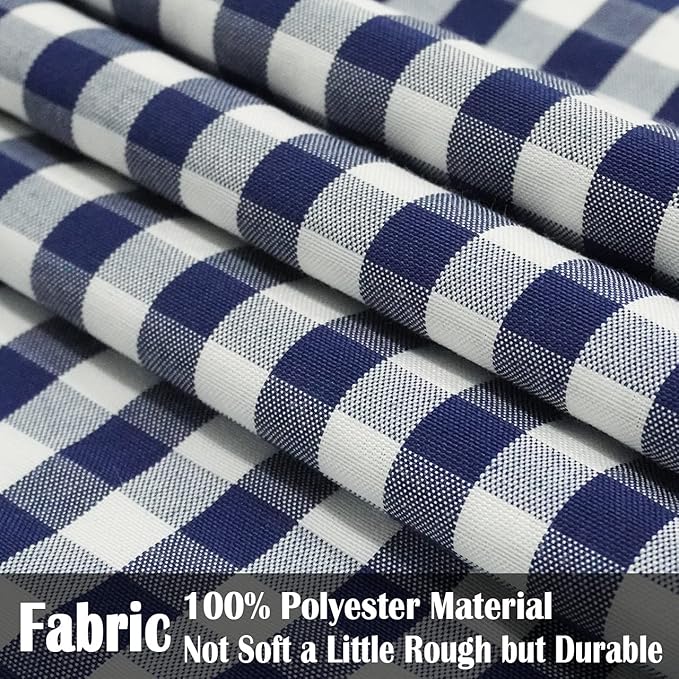 CARRIE HOME Navy Blue Plaid Outdoor Throw Pillow Covers 18x18 Set of 2 Blue and White Gingham Pillow Covers Farmhouse Decor for Bedroom and Christmas Holiday