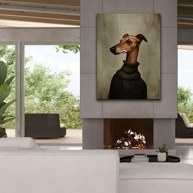 Epic Graffiti 'Green Sweater Dog' by Svetlana Aleynikova Canvas Wall Art, 40" x 54"