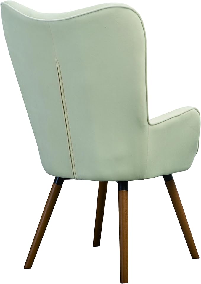 Roundhill Furniture Doarnin Silky Velvet Tufted Button Accent Chair, White