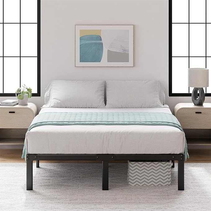 ZINUS Yelena 14 Inch King Metal Platform Bed Frame, Steel Slat Support, No Box Spring Needed, Eco Friendly WonderBox(TM) Packaging, Easy Assembly, Black