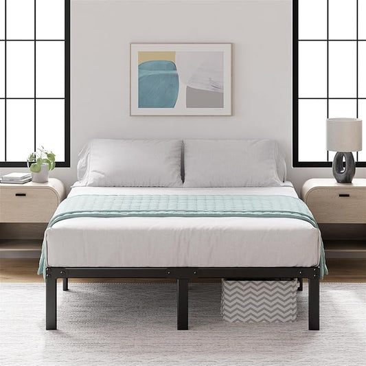 ZINUS Yelena 14 Inch King Metal Platform Bed Frame, Steel Slat Support, No Box Spring Needed, Eco Friendly WonderBox(TM) Packaging, Easy Assembly, Black
