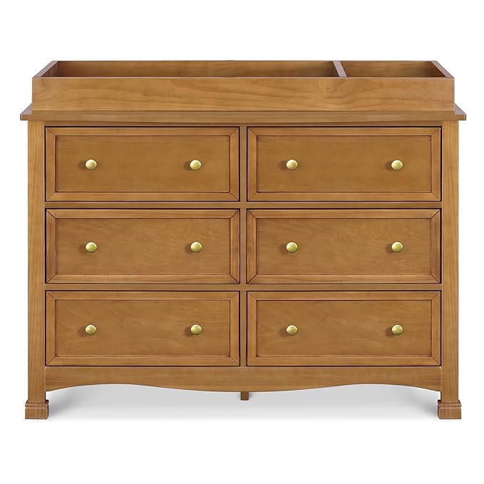 DaVinci Kalani 6-Drawer Baby Dresser for Nursery - Wooden Double Chest of Drawers for Kids, Boys & Girls - Multi-Purpose Storage Dresser for Bedroom, Living Room & Hallway - Easy to Assemble, Chestnut