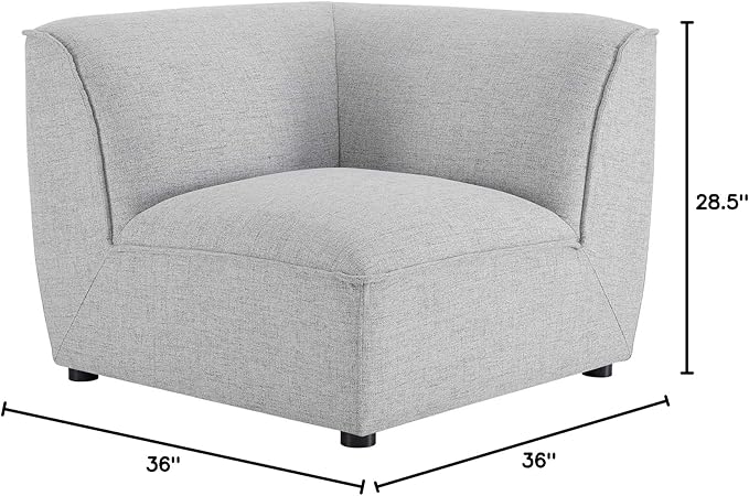 Modway Comprise Fabric Upholstered Sectional, Corner Chair, Light Gray
