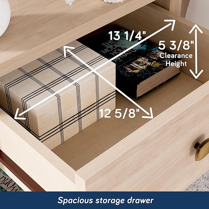 Sauder River Ranch Nightstand W/Drawer, Harvest Walnut Finish