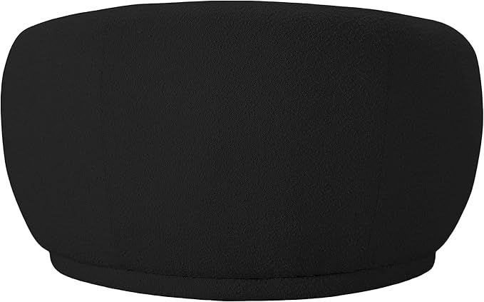 Meridian Furniture 693Black-C Hyde Collection Modern | Contemporary Boucle Fabric Upholstered Accent Chair with Rounded Back, Black, 42" W x 38" D x 27.5" H