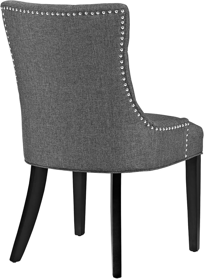 Modway Regent Button Tufted Upholstered Fabric Dining Chair in Gray