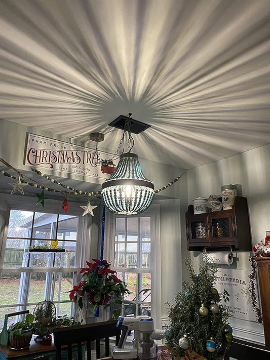 Newrays Wood Bead Chandelier Pendant Lights Gray Blue Finishing Retro Vintage Antique Rustic Kitchen Ceiling Lamp Light Fixtures