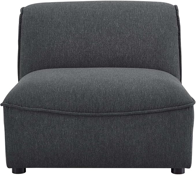 Modway Comprise Fabric Upholstered Sectional, Armless Chair, Charcoal