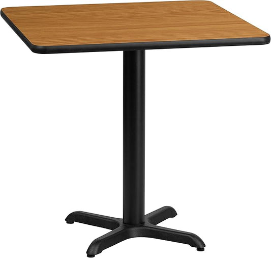 Flash Furniture 30'' Square Natural Laminate Table Top with 22'' x 22'' Table Height Base
