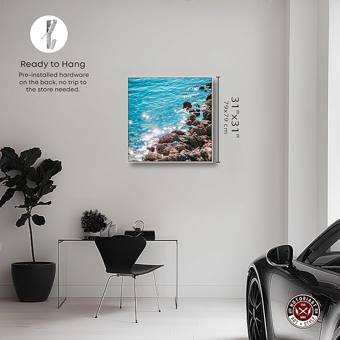 Italian Summer Landscape Photography Canvas Wall Art by Notoriart, Silver Floater Frame, 30"x30"
