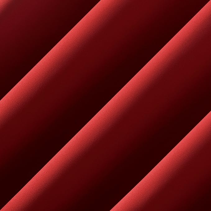 Sun Zero Nordic 2-Pack Theater Grade Noise Reducing Extreme 100% Blackout Grommet Curtain Panel Pair, 52" x 84", Red