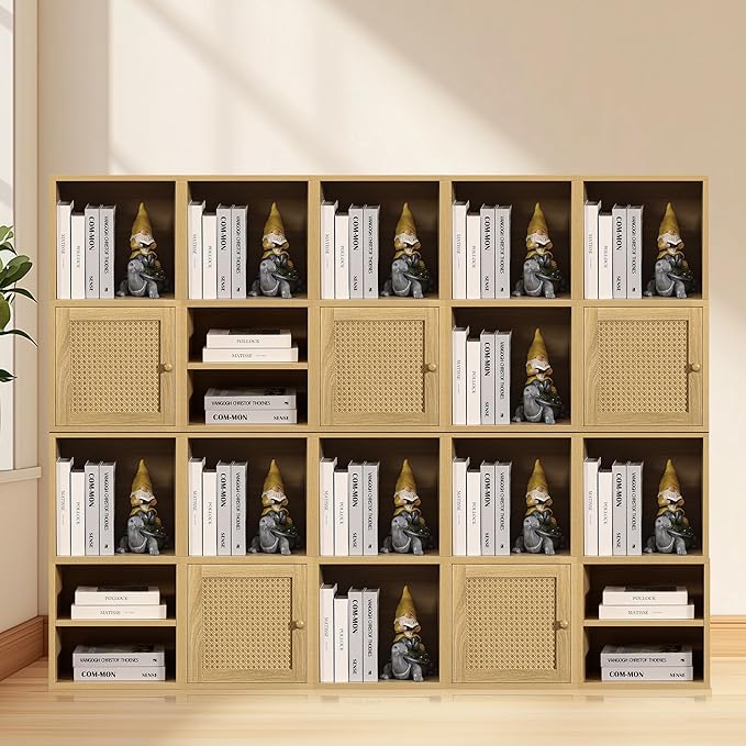 FUSUNBAO Magic DIY Cube Storage Organizer, 2-Layer Cube, Modern Style, Stackable Cubes, Small Room Organizer, Wooden Storage Boxes, Bookshelves, 15" x 11.8" x 29.2"