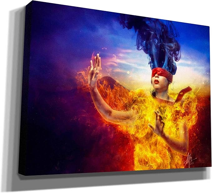 Epic Graffiti ' Suspense' by Mario Sanchez Nevado Canvas Wall Art, 16" x 12", Orange