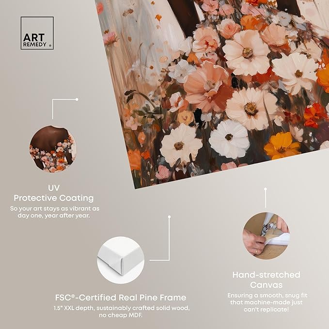 Autumn Bloom Dress Canvas Print Fashion Wall Decor by Art Remedy, Gallery Wrapped, 36 x 54