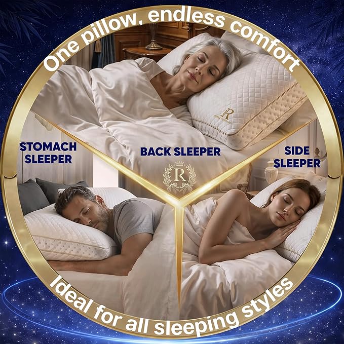 Royal Therapy Queen Memory Foam Pillow, Adjustable Shredded Odor-Free Pillow for Neck & Shoulder Pain Relief, Support for Back, Stomach, Side Sleepers, AirFlowPRO