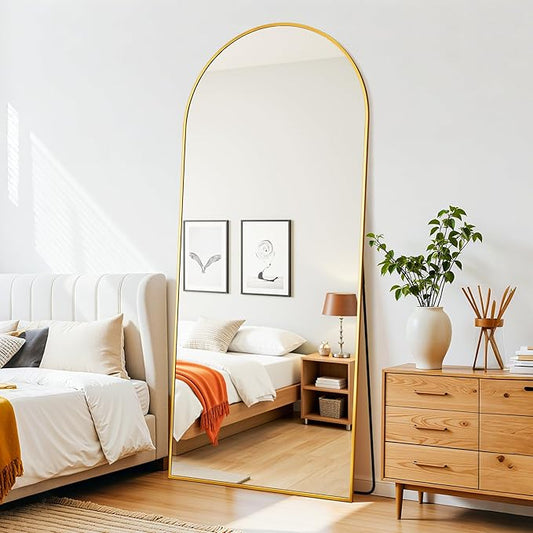 Floor Mirror, 71"×28" Full Length Mirror with Stand for Bedroom Living Room, Gold