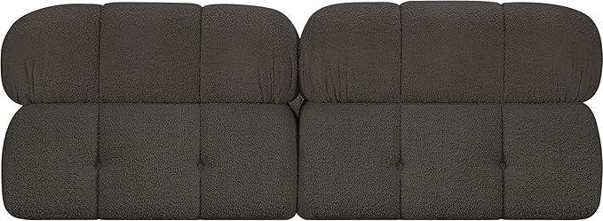 Meridian Furniture 611Brown-S68B Ames Collection Modern | Contemporary Modular Sofa with Rich Brown Boucle Fabric, Modular to Create Infinite Configurations, 68" W x 34" D x 28" H, Brown