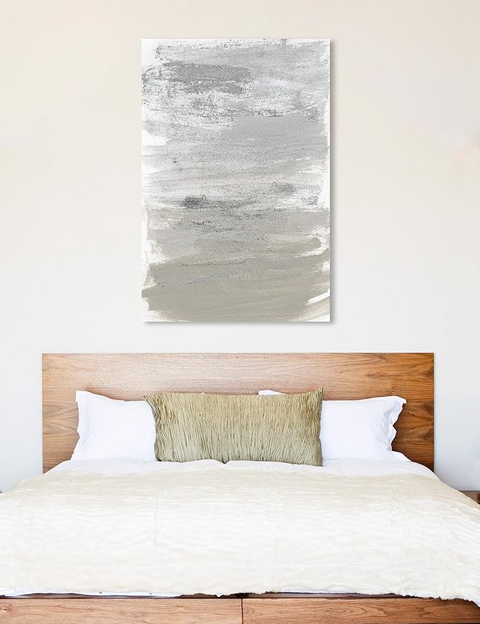 The Oliver Gal Artist Co. Oliver Gal 'Silver Storm' Gray Abstract Wall Art Print Premium Canvas, 40" x 60"