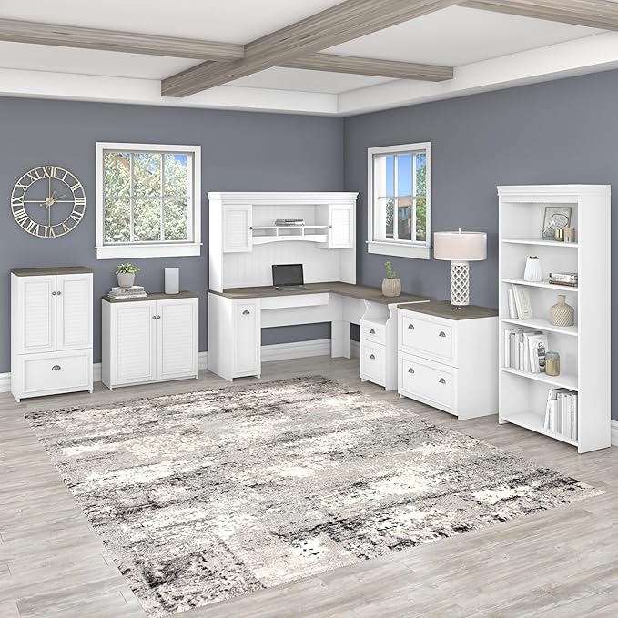 Bush Furniture Accent Cabinet with Doors and Shelves | Fairview Collection Modern Sideboard Buffet for Home Office | 32Wx13Lx31H